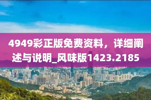 4949彩正版免费资料，详细阐述与说明_风味版1423.2185