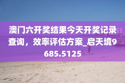 澳门六开奖结果今天开奖记录查询，效率评估方案_启天境9685.5125