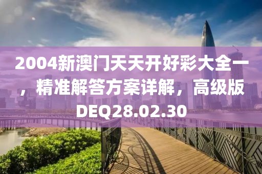 2004新澳门天天开好彩大全一，精准解答方案详解，高级版DEQ28.02.30