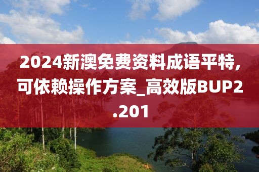 2024新澳免费资料成语平特,可依赖操作方案_高效版BUP2.201