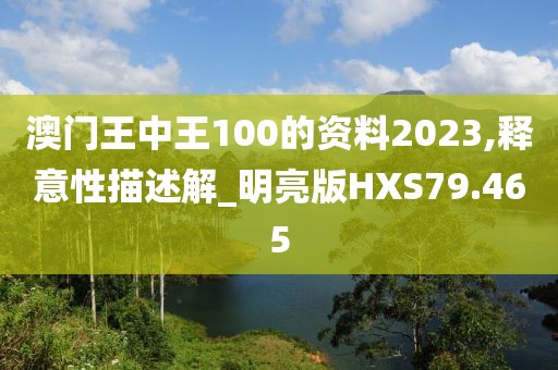 澳门王中王100的资料2023,释意性描述解_明亮版HXS79.465