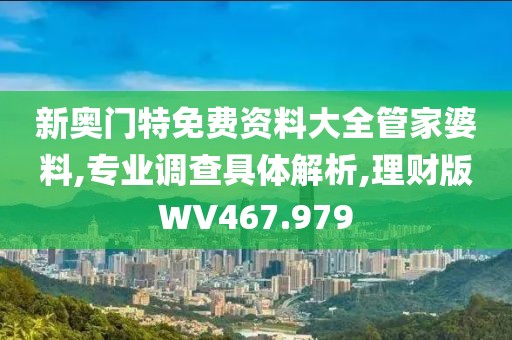 新奥门特免费资料大全管家婆料,专业调查具体解析,理财版WV467.979