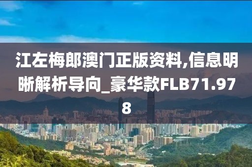 江左梅郎澳门正版资料,信息明晰解析导向_豪华款FLB71.978