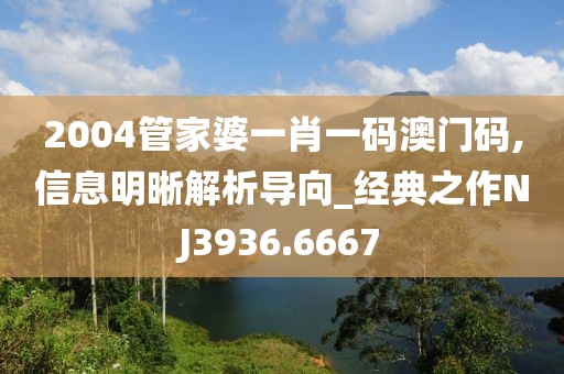 2004管家婆一肖一码澳门码,信息明晰解析导向_经典之作NJ3936.6667