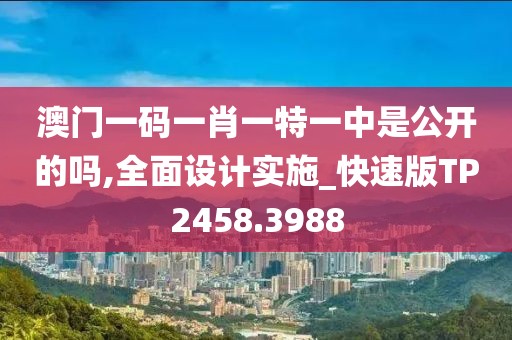 澳门一码一肖一特一中是公开的吗,全面设计实施_快速版TP2458.3988