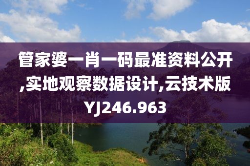 管家婆一肖一码最准资料公开,实地观察数据设计,云技术版YJ246.963