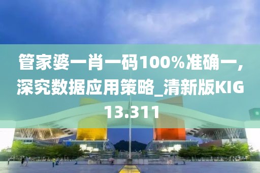 管家婆一肖一码100%准确一,深究数据应用策略_清新版KIG13.311