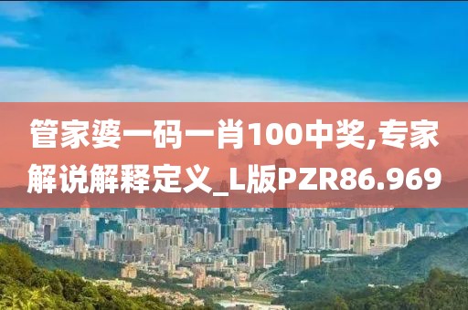 管家婆一码一肖100中奖,专家解说解释定义_L版PZR86.969
