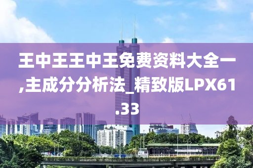 王中王王中王免费资料大全一,主成分分析法_精致版LPX61.33