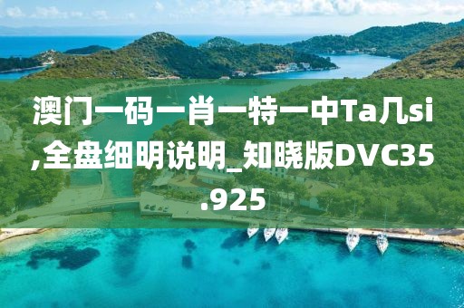 澳门一码一肖一特一中Ta几si,全盘细明说明_知晓版DVC35.925