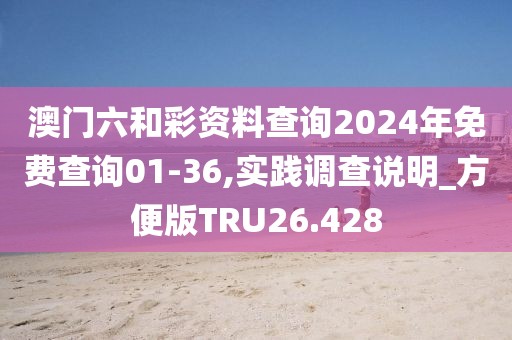 澳门六和彩资料查询2024年免费查询01-36,实践调查说明_方便版TRU26.428