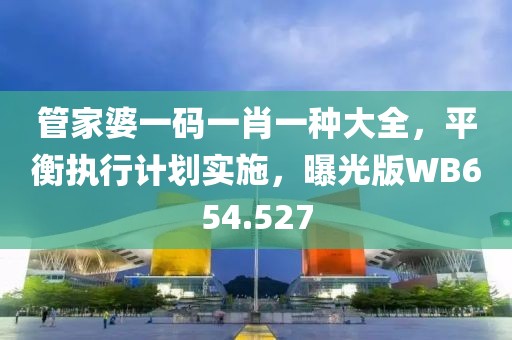 管家婆一码一肖一种大全，平衡执行计划实施，曝光版WB654.527