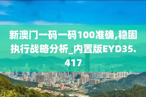 新澳门一码一码100准确,稳固执行战略分析_内置版EYD35.417