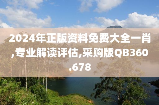 2024年正版资料免费大全一肖,专业解读评估,采购版QB360.678