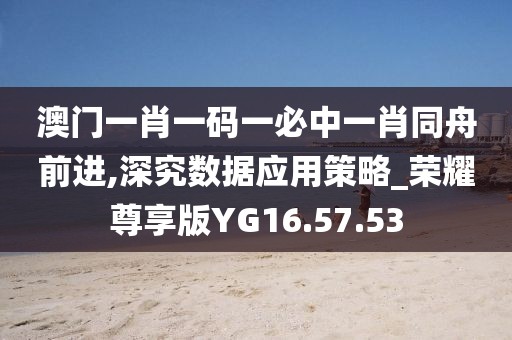 澳门一肖一码一必中一肖同舟前进,深究数据应用策略_荣耀尊享版YG16.57.53