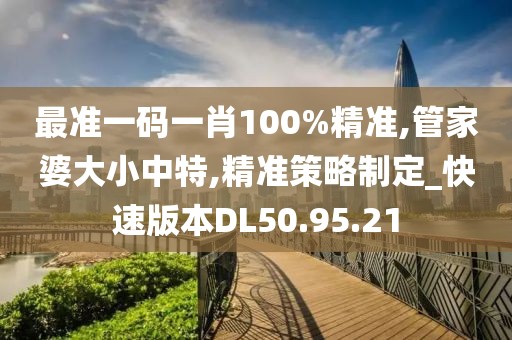 最准一码一肖100%精准,管家婆大小中特,精准策略制定_快速版本DL50.95.21