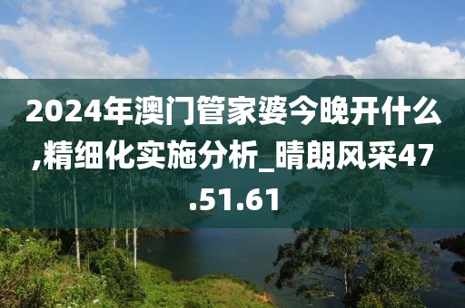2024年澳门管家婆今晚开什么,精细化实施分析_晴朗风采47.51.61