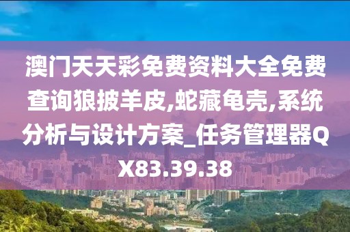 澳门天天彩免费资料大全免费查询狼披羊皮,蛇藏龟壳,系统分析与设计方案_任务管理器QX83.39.38