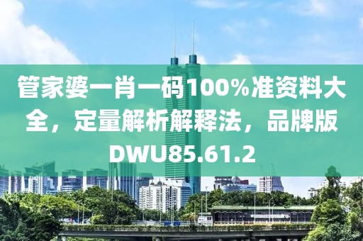 管家婆一肖一码100%准资料大全，定量解析解释法，品牌版DWU85.61.2