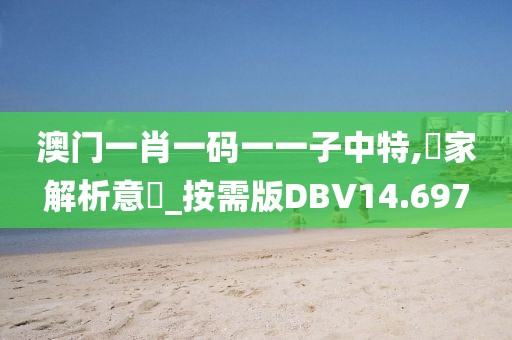澳门一肖一码一一子中特,專家解析意見_按需版DBV14.697