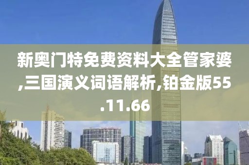 新奥门特免费资料大全管家婆,三国演义词语解析,铂金版55.11.66