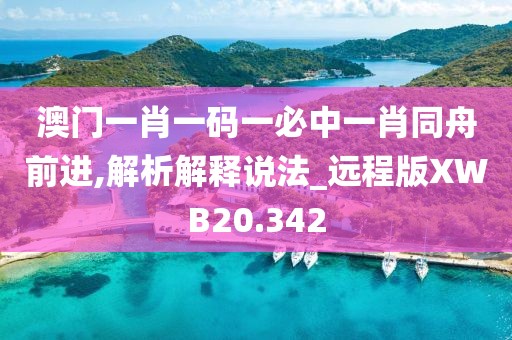澳门一肖一码一必中一肖同舟前进,解析解释说法_远程版XWB20.342