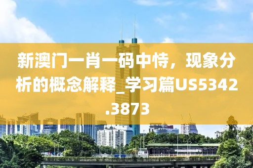 新澳门一肖一码中恃，现象分析的概念解释_学习篇US5342.3873