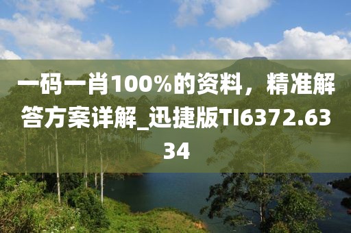 一码一肖100%的资料，精准解答方案详解_迅捷版TI6372.6334