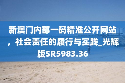 新澳门内部一码精准公开网站，社会责任的履行与实践_光辉版SR5983.36